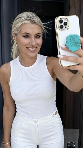 Grips by CRYSTALFY Crystal Phone Grip Holder & Expanding Kickstand-Natural Gemstone Swappable Top Accessory Compatible with iPhone, iPad, Kindle & Mobile Devices (Turquoise Natural Edge, Adhesive) - color: Turquoise Natural Edge, style: Adhesive