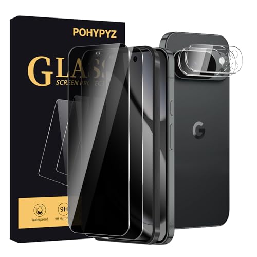 2+2 Pack Privacy Screen Protector for Google Pixel 10Pro XL，2 Anti-Spy Tempered Glass Film+2 Camera Lens Protector, Anti-Scratch, 9H Hardness，Compatible phone cases，High definition