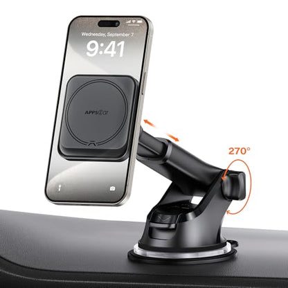 APPS2Car for MagSafe Car Mount, Magnetic Phone Holder with Suction Cup