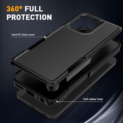 Vinve for Moto G Power 2025 Case with HD Screen Protector, Military-Grade Shockproof & Dual-Layer Protection, Anti-Slip Grip Design Phone Case, Black - color: Black
