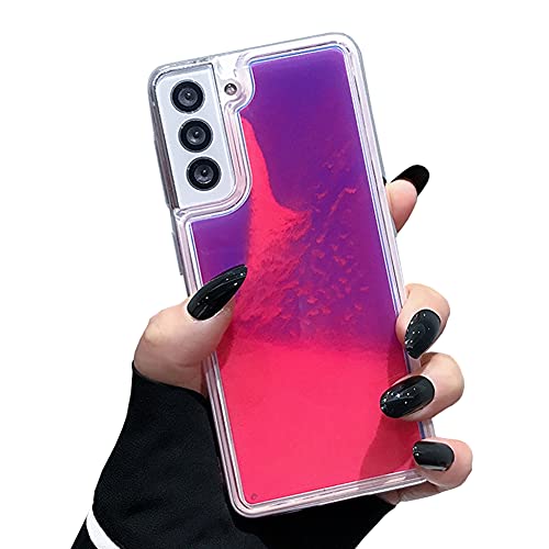 Yatchen Liquid Fluorescent Case Compatible with Samsung Galaxy Note 20,Luxury Fun Glow in The Darkness Quicksand Clear Soft TPU Back Cover Luminous Shockproof Protector-Rose - color: Rose, size: Galaxy Note 20