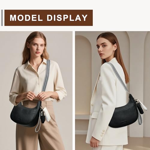 Small Crossbody Bags for Women RFID Vegan Leather Wristlet Phone Mini Purse Shoulder Handbag Wallet Travel Purse - color: N-black