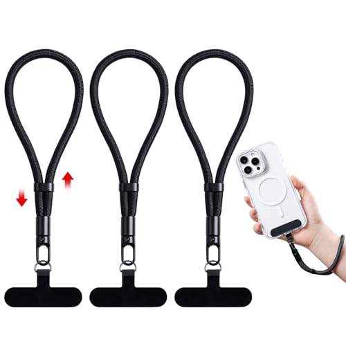 Phone Lanyard for Cellphone Case, Phone Wrist Strap for Case, Cellphone Strap Wrist Lanyard for Women and Men - color: Black+black+black