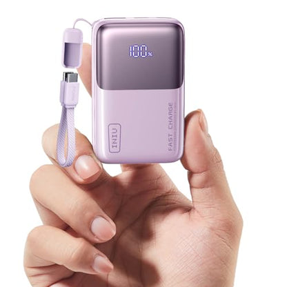 INIU Mini Portable Charger, Small 10000mAh 45W Fast Charging Power Bank - color: Light Purple