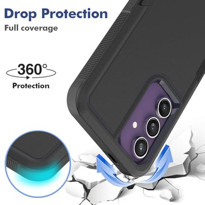 Dionsibei Designed for Samsung Galaxy A52 5G Case 2 in 1 Military Grade Drop Heavy Duty Rugged Shockproof Protective Cover Case for Galaxy A52 5G Phone Case (Black) - color: Black