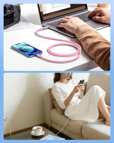 Hichain Lightning Cable for iPhone Charging Cable Pink 2 Pack / 6.6 FT - color: Pink, size: 2 Pack / 6.6 FT