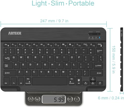 Arteck Universal Backlit Wireless Bluetooth Keyboard for iPad, Tablet, PC
