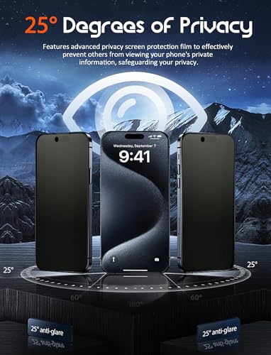 3 Pack Matte Privacy Screen Protectors for iPhone 16 Pro Tempered Glass Anti-Spy Tempered Glass 9H Anti-Glare Anti-Fingerprint Privacy Protective Film for iPhone 16 Pro,6.3" - size: 16 Pro - 6.3"