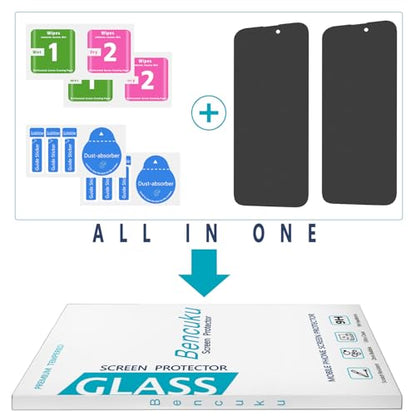 2 Pack Matte Privacy Screen Protector for iPhone 16 Plus/15 Plus - size: iPhone 16 Plus/15 Plus 6.7-Inch