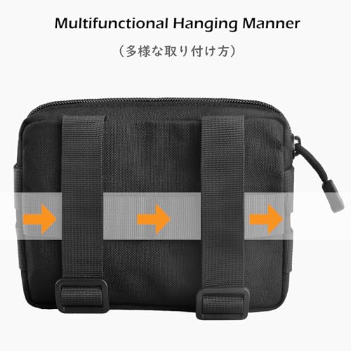 TRIWONDER Tactical Cigarette Pouch Molle Small Military Bag Battery Cigarette Case EDC Utility Card Holder Lighter Slot Mini Cigar Waist Pack - color: 07 Black - 2 Pack