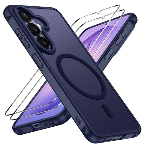 ivoler 3-in-1 Magnetic Case for Samsung Galaxy S26 5G 6.3'' with 2 Pack Screen Protector, [MagSafe Compatible] [Military Grade Drop Protection] Slim Translucent Shockproof Phone Cover- Navy Blue - color: Navy Blue, size: Samsung Galaxy S26 5G 6.3''