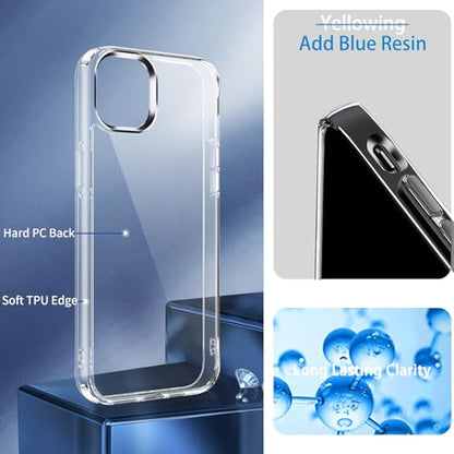 JJGoo Compatiable with iPhone 13 Mini Case Clear, Transparent Shockproof Phone Case for iPhone 13 Mini, Slim Anti-Scratch Hard PC Back Protective Cover Bumper - size: for iPhone 13 Mini