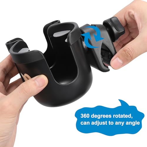 Accmor Wheelchair Cup Holder with Phone Holder, ﻿Universal 360° Rotatable Walker Cup Holder Rollator Scooter Accessory - color: Bear