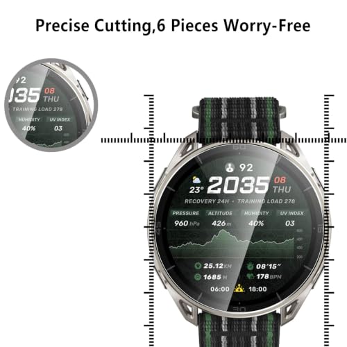 6-Pack Tempered Glass for Amazfit Cheetah 2 Ultra Watch 1.5" Screen Protector 47mm, AUUYYA 9H HD Clear Anti-Scratch Tempered Glass Protection Film for Amazfit Cheetah 2 Ultra, Bubble Free Anti Scratch - size: Amazfit Cheetah 2 Ultra