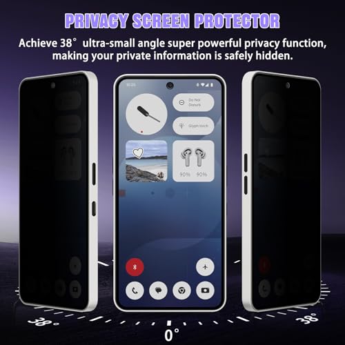 For Nothing Phone (3a) Pro Privacy Screen Protector (2 Pack) - size: Nothing Phone (3a) Pro