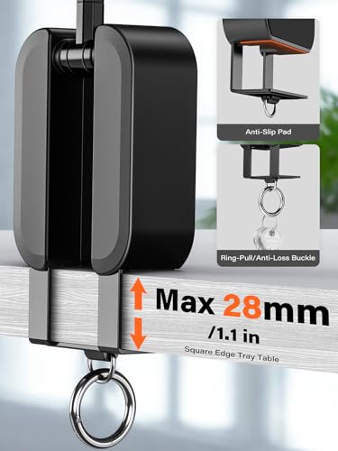 A2C 3-in-1 Magnetic Phone Holder for Gym Travel with Tray Table Clamp - color: Black
