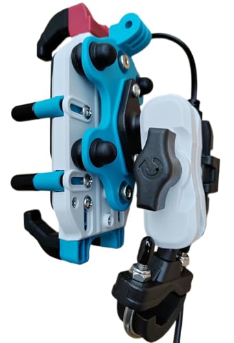 Motorcycle Phone Mount Holder with Charger Waterproof Handlebar 15W Wireless&PD USBC QC3.0 Fast Charging Port with Vibration Dampener Anti Shake for Motorcycle Fit 4.7''-7.2''Cell Phone