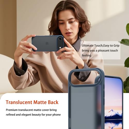 for iPhone 17 air Case Translucent Matte Phone Cover, [10 FT Military Grade Drop Protection] Slim Durable Shockproof Protective Bumper (Dark Blue, iPhone 17 air) - color: Dark Blue, size: iPhone 17 Air