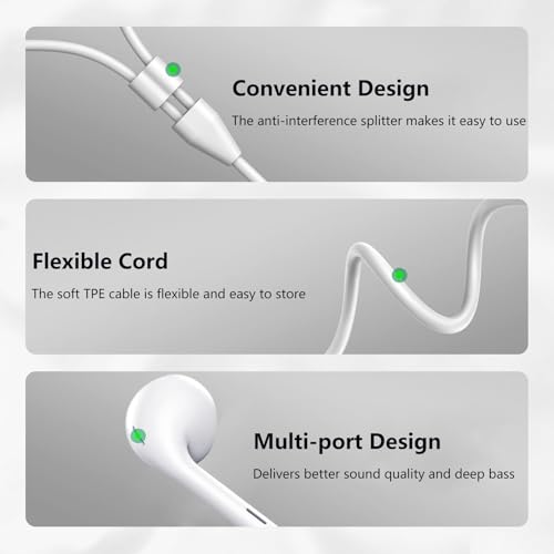 1Pack USB C Earphones, Type C Headphones Wired Ear Phones, Type C In Ear