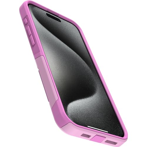 OtterBox iPhone 15 Pro MAX (Only) Commuter Series Case - Run Wildflower (Pink), Slim & Tough, Pocket-Friendly, with Port Protection - color: Pink