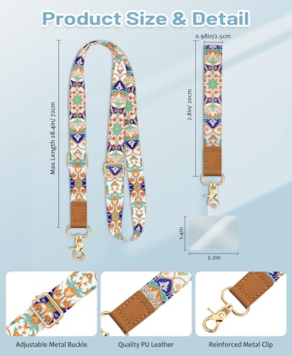 Yonlevres Phone Lanyard Crossbody Strap Wrist Neck Adjustable Women Boho - color: Bohemian-2