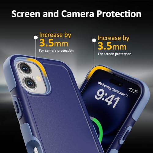 Follaroma Magnetic for iPhone 16 Case, Heavy Duty Cases, Blue-Purple,6.1" | Compatible with MagSafe, Heavy Duty Shockproof,Military-Grade Anti-Drop Protective,Dual Layer Magnetic Protection Phone Cover - color: Blue-Purple, size: iPhone 16 6.1''