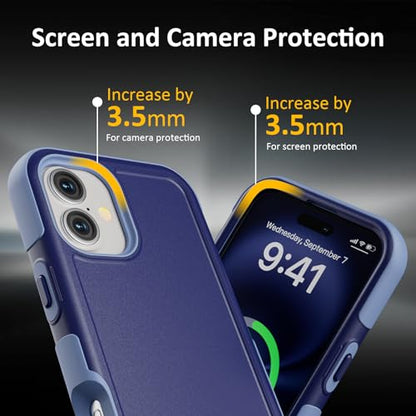 Follaroma Magnetic for iPhone 16 Case, Heavy Duty Cases, Blue-Purple,6.1" | Compatible with MagSafe, Heavy Duty Shockproof,Military-Grade Anti-Drop Protective,Dual Layer Magnetic Protection Phone Cover - color: Blue-Purple, size: iPhone 16 6.1''