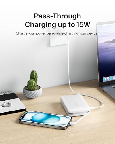 Belkin 10000mAh 20W USB C Power Bank, Portable Charger for iPhone & iPad - color: White, style: 10K mAh