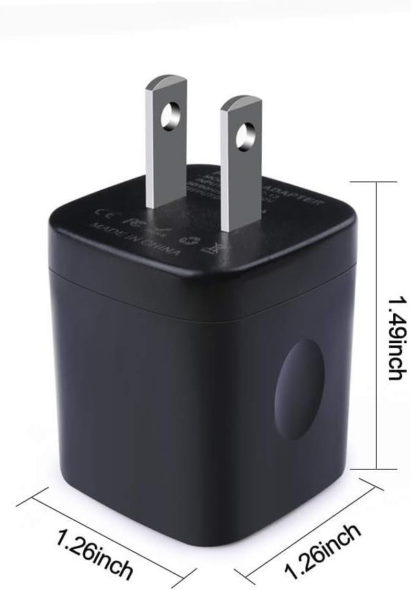 Wall Charger,Charger Cube,Charging Block Fast Charge 3Pack Dual Port 2.1A - color: Full Black