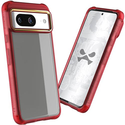 Ghostek Covert Clear Google Pixel 8 Case - Transparent Silicone Shockproof Cover, Compatible with Wireless Charging (6.2 Inch, Red) - color: Red [Limited Edition], size: Pixel 8