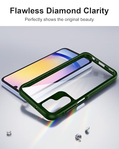 HOOMIL Case for Samsung Galaxy A25, Non-Yellowing, Drop Protection, Anti-Scratch Transparent Hard Back Phone Cover -Green - color: Green, size: A25 5G