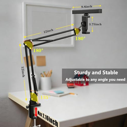 Desk Selfie Light with Overhead Phone Mount, Adjustable Arm