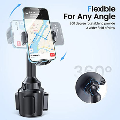 APPS2Car 15W Qi Fast Wireless Car Charger Solid Cup Holder Phone Mount