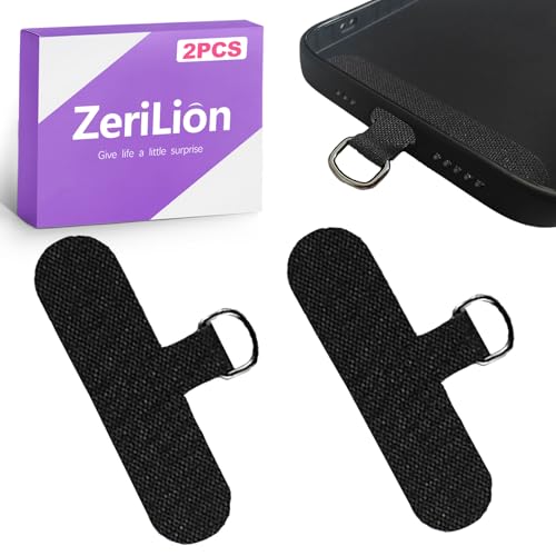 2 Pack Universal Phone Tether Tab Clear Non Adhesive Lanyard Patch Connector for Phone Case Replacement Tether Tabs Compatible with Most Smartphones