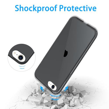 JJGoo Compatible with iPhone SE Case 2022/2020, Compatible with iPhone 7 8 Case Clear Soft Transparent Shockproof Protective Slim Thin Bumper Phone Cover, Black - color: Black