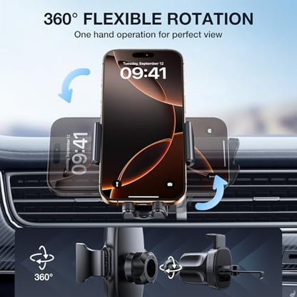miracase Upgraded-2nd Generation Universal Phone Holders for Your Car, Hands Free Air Vent Car Phone Holder Mount Compatible with iPhone 16/15/14/13/12/11 Series and All Phones - style: Green
