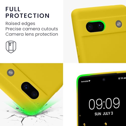 kwmobile Case Compatible with Google Pixel 7a Case - Protective Slim TPU Phone Cover - Soft Matte Finish - Radiant Yellow - color: Radiant Yellow