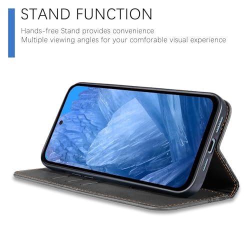 Wallet Case for Google Pixel 9/9 Pro 2024 6.3 inch- [Strong Magnetic] PU Leather Folio Flip Case with Card Holder Kickstand Protective Phone Cover - Black - color: Black, size: Google Pixel 9/9 Pro 6.3"