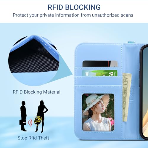 ULAK Compatible with iPhone 15 Plus Wallet Case, Marble | [RFID Blocking] Premium PU Leather Protective Folio Flip Cover with Card Holder Kickstand, Shockproof Protection - color: Marble, size: iPhone 15 Plus- 6.7 inch
