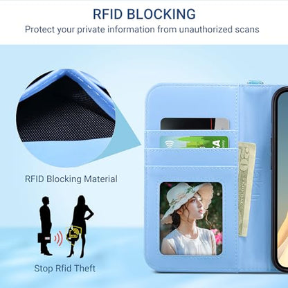 ULAK Compatible with iPhone 15 Plus Wallet Case, Marble | [RFID Blocking] Premium PU Leather Protective Folio Flip Cover with Card Holder Kickstand, Shockproof Protection - color: Marble, size: iPhone 15 Plus- 6.7 inch