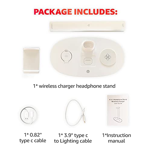 Wireless Charger Headphone Stand for AirPods Max, iPhone, Watch