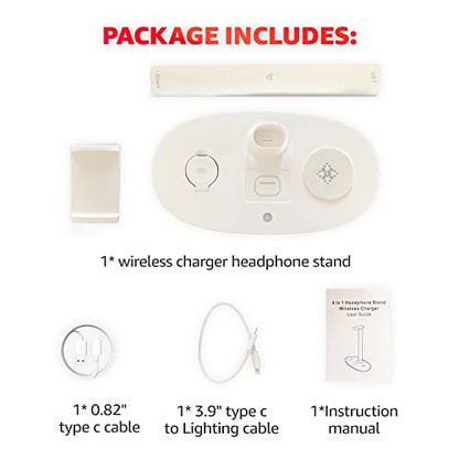 Wireless Charger Headphone Stand for AirPods Max, iPhone, Watch