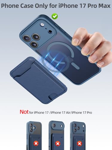 TopMade for iPhone 17 Pro Max Case with Mag-Safe Wallet, 4 Cards Holder - color: Blue, size: iPhone 17 Pro Max
