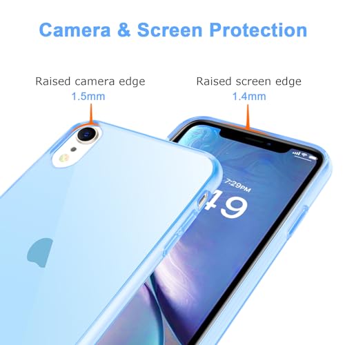 JJGoo Compatible with iPhone XR Case Clear Soft Transparent Shockproof Protective Slim Thin Bumper Phone Cover for XR, Clear Blue - color: Blue
