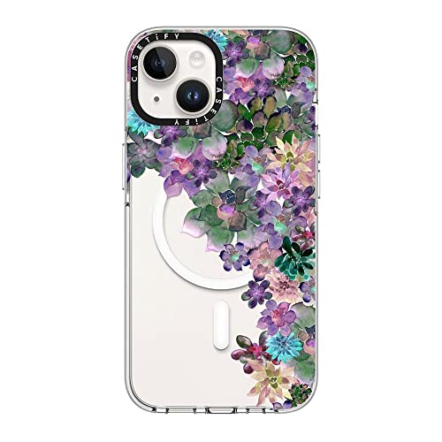 CASETiFY for iPhone 14 Case - Impact Clear Compatible with MagSafe | Not Yellowing | 6.6 ft. 3X Military Grade Drop Protection | MY SUCCULENT GARDEN | Clear - color: MY SUCCULENT GARDEN, size: Iphone 14 (6.1")