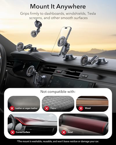 ESR OmniLock for MagSafe Car Mount, for iPhone 18 Pro Max/Duo/17-12,Samsung