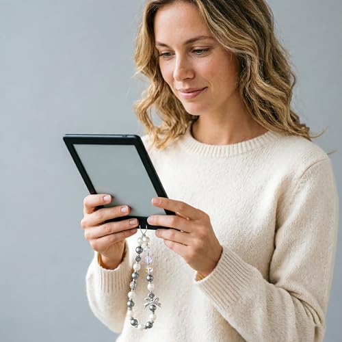 Beaded Phone Charm Lanyard Strap Girly Style Fixed Beads Pearl Lanyards - color: PH-yzhd-1