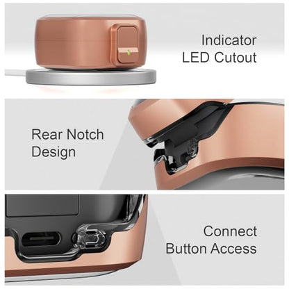 for Samsung Galaxy Buds 4/Buds 4 Pro Case (2026) with Secure Safety Lock Clip,Shockproof Scratch-Resistant TPU Transparent Soft Protective Cover Accessories with Carabiner/Cleaning Kit(Gold) - color: Gold