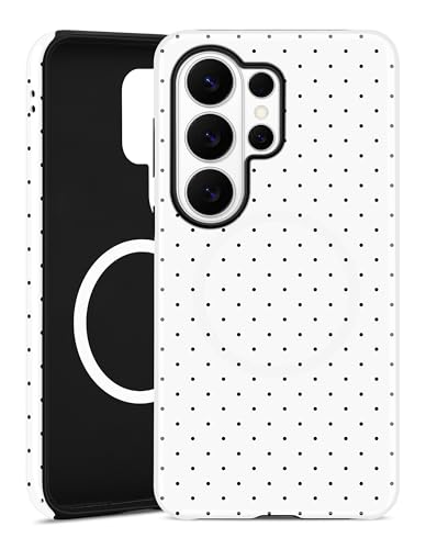 Magnetic Polka Dot Case for Samsung Galaxy A16 5G, White | Compatible with MagSafe, Cute Dots Aesthetic Design, Soft TPU and Hard PC Protective Phone Cover for Women Girls - color: White Polka Dot