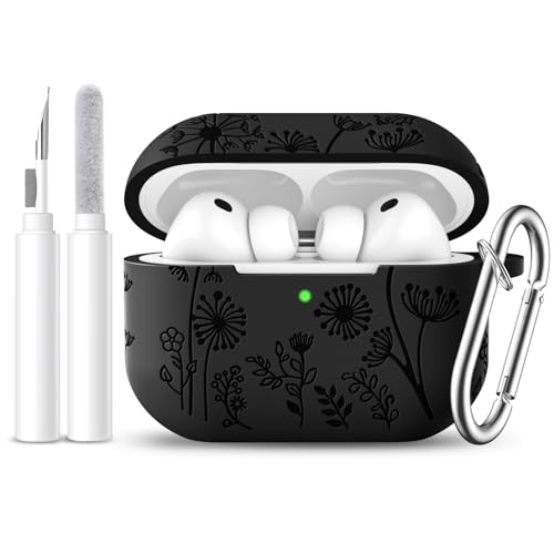 Lerobo for AirPods Pro 3 Case with Cleaner Kit & Keychain, Black - color: A-Black, size: AirPods Pro 3